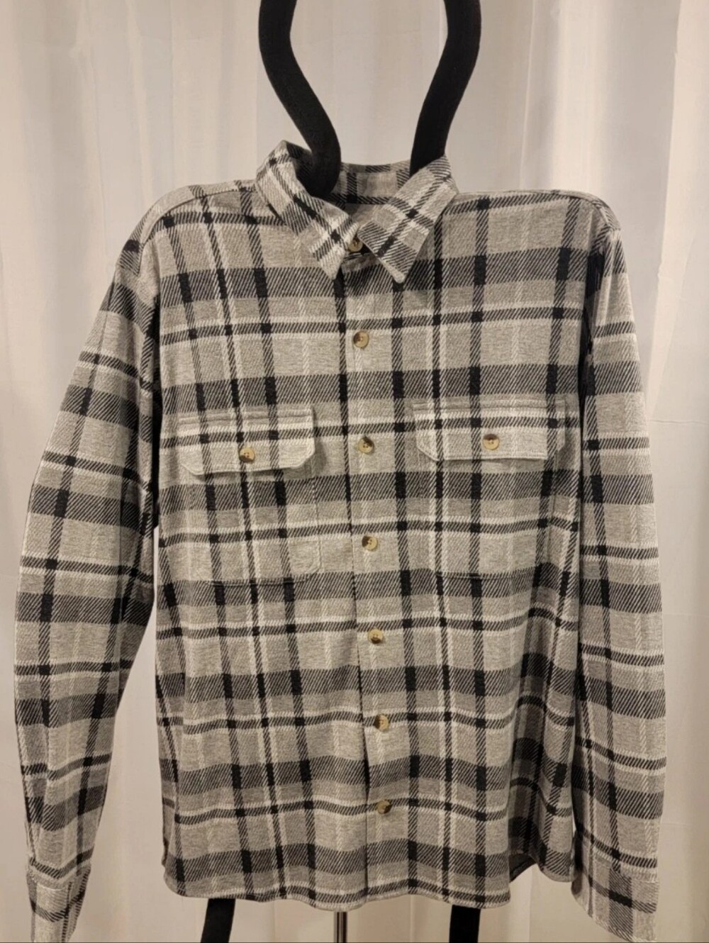Redhead Flannel Shirt, Gray, and Black